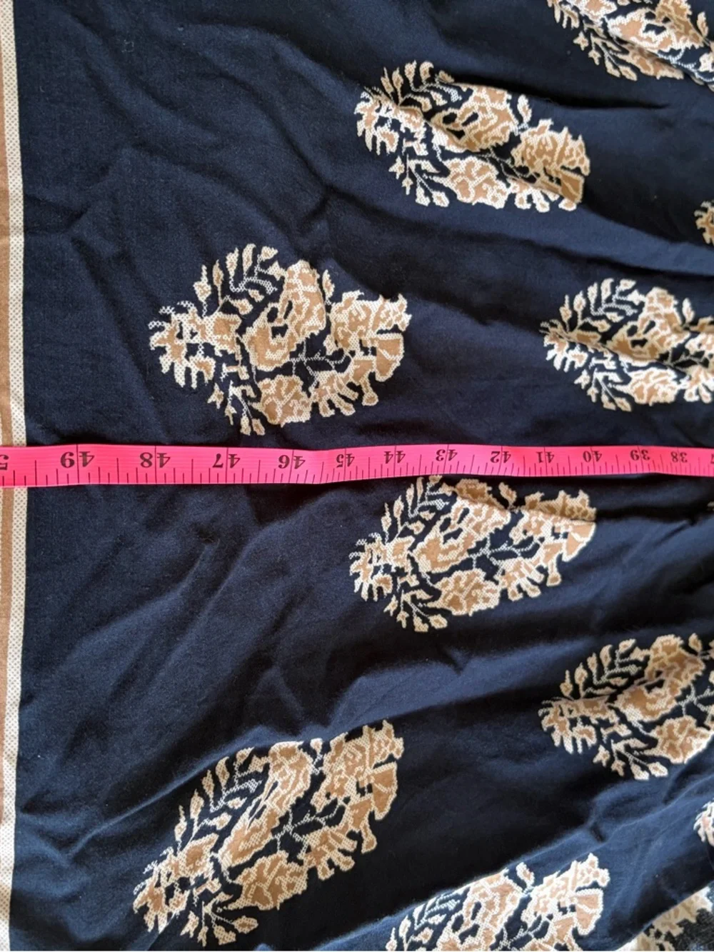 Navy Floral Maxi Crochet Waistband L Long Length Summer Dress Adjustable Straps - Picture 12 of 14